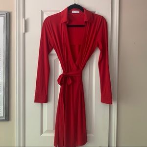 Calvin Klein Jersey Wrap Midi Dress